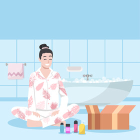 Woman bathtub stock illustration vector