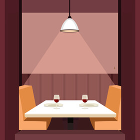 Restaurant private table illustration vector