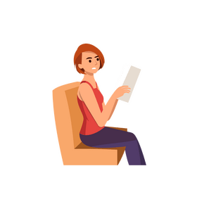 Woman holding menu clipart