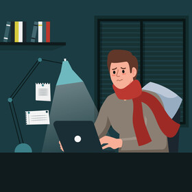 Overworked man illustration vector