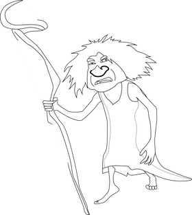 Gran The Croods cartoon drawing black and white clipart