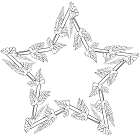 Leaf black and white clipart