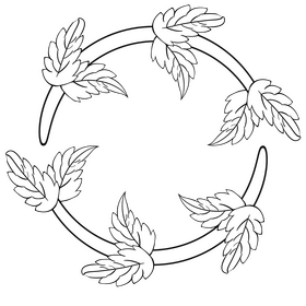 Leaves black and white clipart