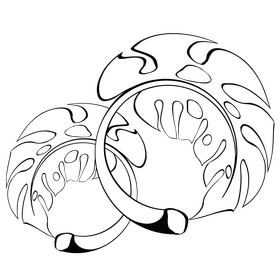 Green leaf black and white clipart