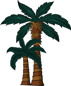 Green palm tree clipart
