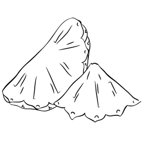 Pineapple cut black and white clipart