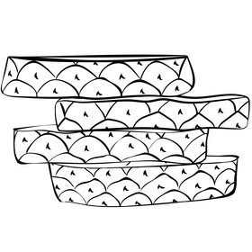 Pineapple slices black and white clipart