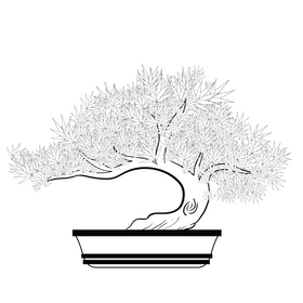 Free potted plant black and white clipart