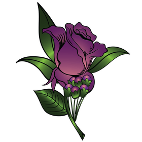Rose with leaves clipart