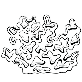 Free sea plant black and white clipart