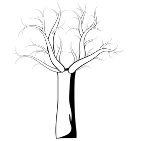 Tree black and white clipart