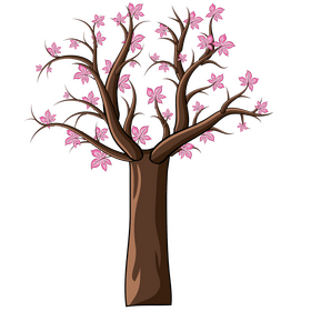 Tree with flowers clipart