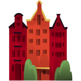 Netherlands city buildings clipart