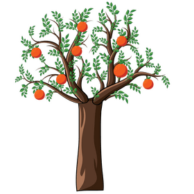 Tree with fruit clipart