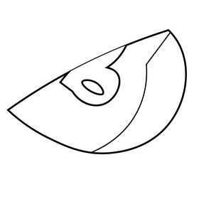 Green apple piece black and white clipart