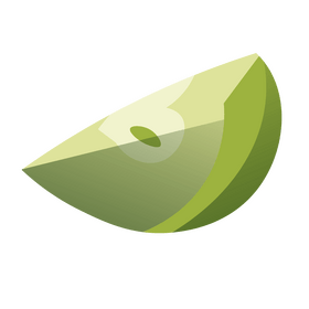 Green apple piece clipart
