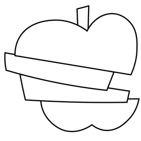 Stack of sliced green apple black and white clipart