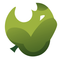 Green apple bitten clipart