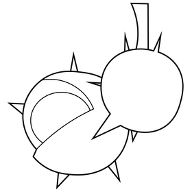 Autumn chestnut black and white clipart