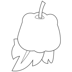 Yellow pepper black and white clipart