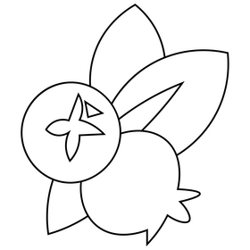 Blueberry berries black and white clipart