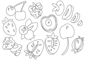 Berries free black and white vector