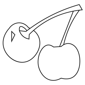 Cherries black and white clipart