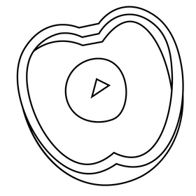 Cherry fruit half black and white clipart