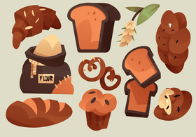 Bread set vector