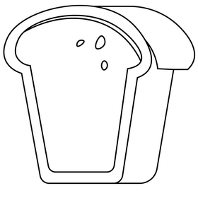 Gray bread black and white clipart