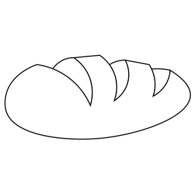 Bread loaf drawing black and white clipart