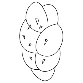 Bread pigtail black and white clipart