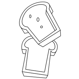 Bread toasts black and white clipart