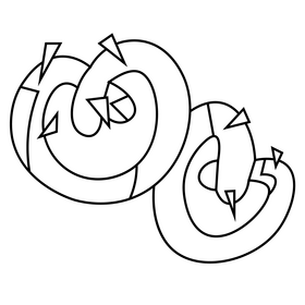 Bread pretzel black and white clipart