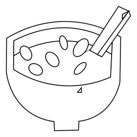 Breakfast corn flakes black and white clipart