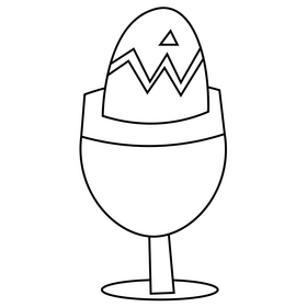 Breakfast egg boiled black and white clipart