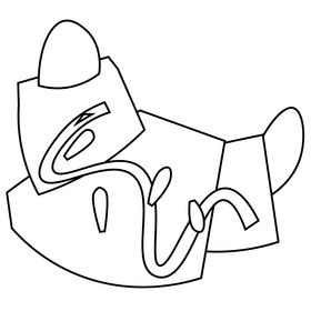 Breakfast croissant black and white clipart