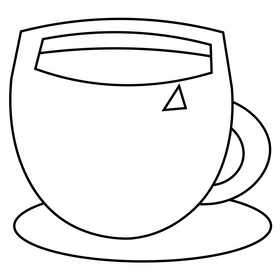 Breakfast coffee black and white clipart