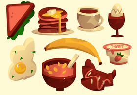 Delicious breakfast set vector