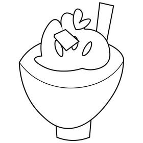 Porridge cereals black and white clipart