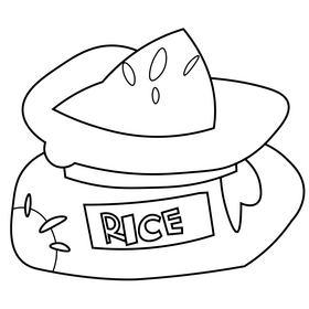 Cereals rice black and white clipart