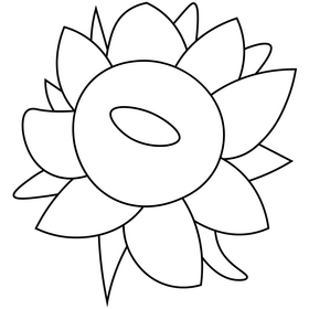 Cereals sunflower black and white clipart