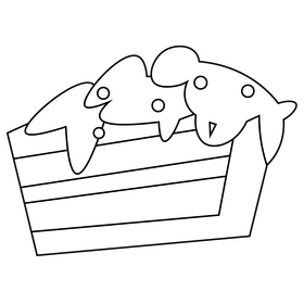 Chocolate cake black and white clipart