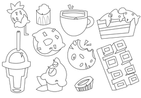 Set of chocolate black and white vector