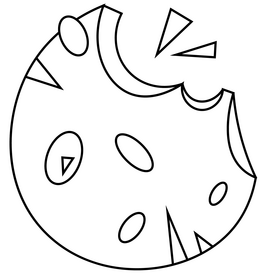 Chocolate cookie black and white clipart