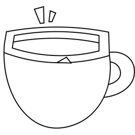 Chocolate hot black and white clipart