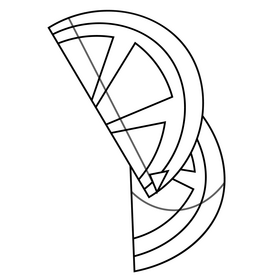 Citrus lemon slices drawing black and white clipart