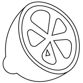 Citrus lime drawing black and white clipart