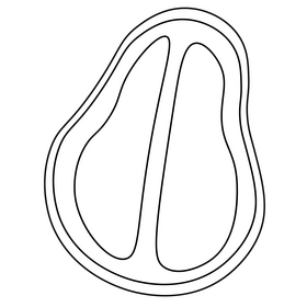 Pomelo citrus fruit black and white clipart