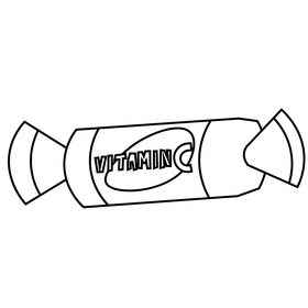 Citrus vitamin c black and white clipart